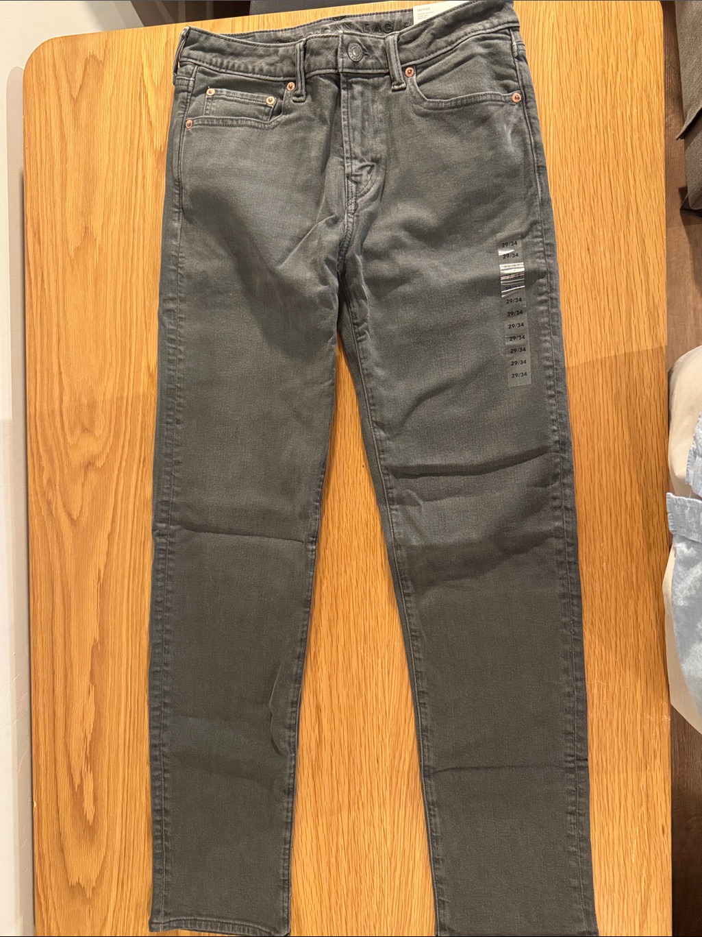 American Eagle Outfitters Men's Athletic Straight Jeans - Charcoal Gray - 29/34
